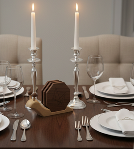 Posavasos Redondo Clásico de Madera, Artesanal, de Madera Maciza, Duradero y Ecológico para Café, Té y Decoración del Hogar - Product Image 6