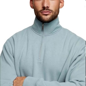 Transpirable de alta calidad liso para hombre de alta calidad de algodón personalizado 1/4 Zip media cremallera cuello pulóver cuarto de moda sudaderas lisas - Product Image 4