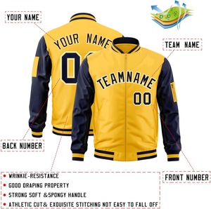 Blouson universitaire personnalisé avec broderie personnalisée Logo de l'équipe Nom Numéro Couleurs contrastées Blouson aviateur universitaire Dropshipping - Product Image 6