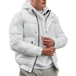 Veste matelassée tendance, veste décontractée d'hiver avec poches, manches longues, coupe classique pour homme - Product Image 4
