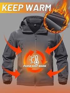 Veste Soft Shell extérieure légère de haute qualité pour hommes Durable imperméable avec fermeture à glissière - Product Image 3