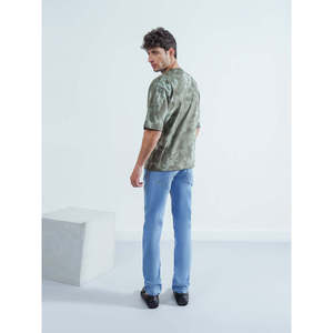 Camiseta GIONA de Corte Regular, Diseño Sólido, Transpirable, Ligera, Etiqueta Personalizada, Tejido de Algodón/Fibra de Bambú, Largo Extendido - Product Image 4
