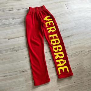 High Quality Cotton <b>Baggy</b> Sweatpants <b>Trousers</b> Custom Full Puff Print Wide Leg Straight Jogger Track Pants for <b>Men</b> - Product Image 2