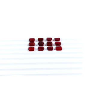 Rubis naturels de Bangkok calibrés, formes octogonales 7x9mm et 8x10mm, et topaze facettée en émeraude rouge rose et taille ovale - Product Image 4