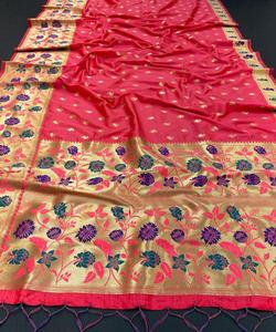 Vente en gros de vêtements pour occasions spéciales Sarees en soie d'art - Product Image 3
