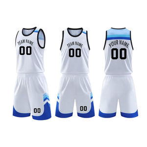 Ensemble de maillots de basket-ball personnalisé grande taille pour hommes imprimé équipe et numéro débardeurs et shorts de basket-ball personnalisés - Product Image 1