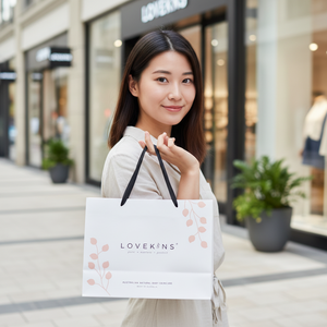 ถุงกระดาษที่เป็นมิตรกับสิ่งแวดล้อมพิมพ์ลายกำหนดเองสำหรับการช้อปปิ้งเสื้อผ้าแฟชั่นหรูหราร้านค้าปลีกโปรโมชั่นของขวัญบรรจุภัณฑ์และของตกแต่ง - Product Image 6