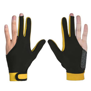 Precio bajo transpirable Guantes de billar de 3 dedos Superventas Bajo MOQ Guantes de billar transpirables Color sólido - Product Image 1