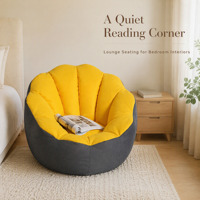 Canapé paresseux rond extensible en tissu moderne avec ottoman pour salon, chambre à coucher, meubles d'angle