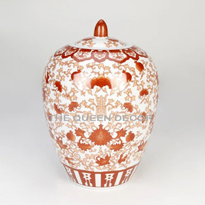 Pot de gingembre en céramique mat bleu clair fabriqué à la main Design Art déco polyvalent pour une utilisation de vase de table à la maison - Product Image 4