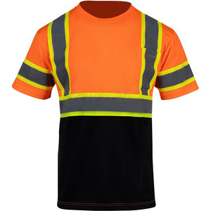 Sécurité Construction Travail Porter T-shirts Hommes Construction À Manches Courtes Haute Visibilité À Vendre T-shirts - Product Image 1