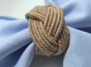 Anneaux de serviette en corde de jute naturelle Rond de serviette en corde rustique tressée - Product Image 3