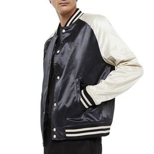 Veste en satin unisexe noir et blanc 2026 Vestes 2025 Vestes Vestes personnalisées Vestes d'école Vestes de soirée Nouvelle tendance de la mode Nouveau - Product Image 3