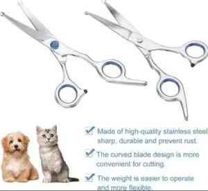 Juegos de tijeras profesionales de alta calidad para el cuidado de mascotas, tijeras de corte de 8 pulgadas, tijeras curvas, tijeras para adelgazar el cabello para perros y cachorros - Product Image 4