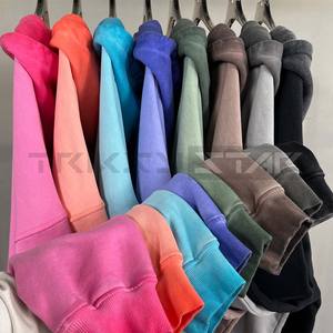 Sudadera con capucha con cremallera y estampado personalizado de gran tamaño de algodón 100% lavado con ácido para hombre, diseño Vintage con hombros caídos para otoño - Product Image 4