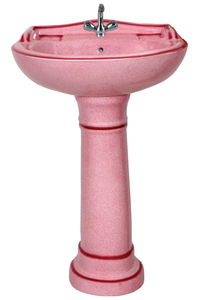 Lavabos sur pied de luxe Lavabos ronds Lavabos de salle de bain en céramique avec socle - Product Image 3