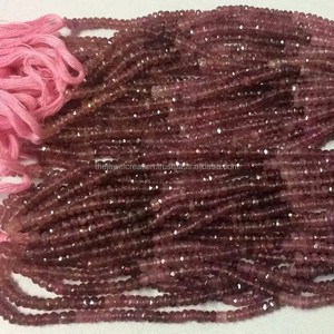 4mm Tourmaline Rose Naturelle Facettes Rondelle Pierres Précieuses Perles Strand Strand Meilleur Prix Usine De Gros En Ligne Alibaba Regular - Product Image 1