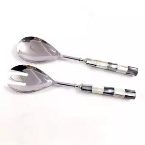 Juego de servidor de ensalada con mango de madera Cubiertos Vajilla Utensilios de cocina para servir ensaladas - Product Image 3