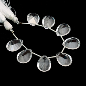 Cuarzo Cristalino AAA de 12x16mm, Corte Facetado en Forma de Pera, Piedra Natural de Color Claro, Cuarzo Hidro, Gema de Vidrio Cóncava, Cuentas Sueltas para Joyería - Product Image 1