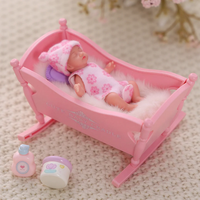 Babeside 4,5'' Mini Vollsilikon Weiche Spielzeug-Reborn-Babypuppe Cookie Realistische Schlafende Neugeborenen-Puppe für Sammler & Geschenkeläden