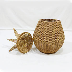 Panier de rangement en rotin ananas avec couvercle Artex Dong Thap Factory, décoration de chambre d'enfant - Product Image 4