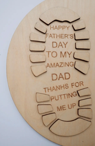 Cadeau de fête des pères en bois personnalisé-Conception d'empreinte ronde écologique VIET FARGIMEX - Product Image 4