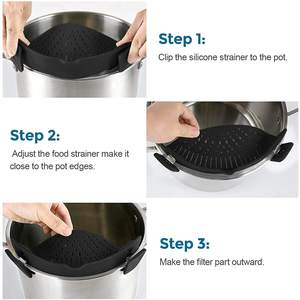 Katlanabilir kevgir silikon makarna süzgeç mutfak alet silikon klip on süzgeç makarna et sebze meyve tencere Pan için - Product Image 2