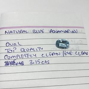 Aguamarina Natural, Beryl, Forma Ovalada, 3.15 Quilates, Color Azul Santa María, Piedras Preciosas Sueltas, Ovaladas, Certificadas, Calidad Superior - Product Image 3