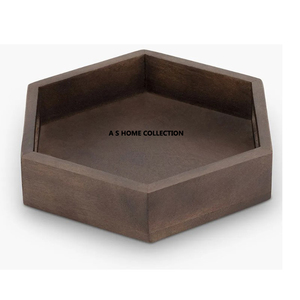 Bandeja Hexagonal, plato de madera, centro de mesa, bandeja decorativa para decoración del hogar y la cocina, precio impresionante - Product Image 1
