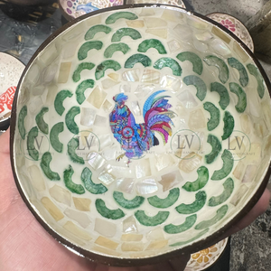 Cuenco de coco pulido más vendido con incrustaciones de fregona Utensilios de cocina ecológicos personalizados al por mayor de Vietnam - Product Image 1