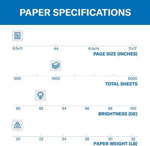 Papier pour imprimante Hammermill, papier copie 20 lb, 8,5 x 11 - 3 rames (1 500 feuilles) - 92 Bright, fabriqué aux États-Unis, 500 feuilles (lot de 3) - Product Image 4