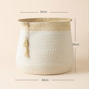 Handle <b>Basket</b> Cotton <b>Rope</b>, Large Blanket <b>Basket</b> <b>Laundry</b> Hamper for Throws, Pillows, Blanket OEM Made in Vietnam - Product Image 4