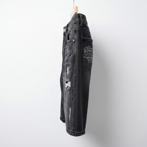 Shorts de Mezclilla para Mujer, Personalizados, Lisos, Teñidos, Estilo Urbano, Corte Regular, Desgastados, Casuales, de Gimnasio, Pantalones Cortos, Cintura Alta, Poliéster/Algodón - Product Image 3