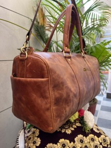 Nouveau sac à bagages de voyage unisexe de grande capacité en cuir Crunch tendance avec sangle réglable et fermeture à glissière - Product Image 3