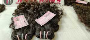 BOUNCEY RIZADO TEXTURA INDIO CRUDO SIN PROCESAR Grado Remy EXTENSIÓN DE CABELLO HUMANO DE UN SOLO DONADOR MAQUINA DOBLE TRAMA 100g PELOS - Product Image 3