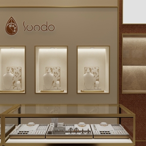 高級ジュエリーショップのショールームディスプレイカウンター、LEDバックライト付きガラス、豪華なジュエリーショップの特注家具 - Product Image 5