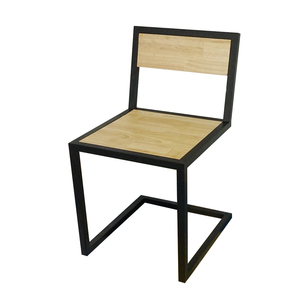 GCF007 Simple Minimalist Design Cafe Chair Single-Sitting Wood Iron Leg and Rubber <b>Footrest</b> High Quality Material - Product Image 1