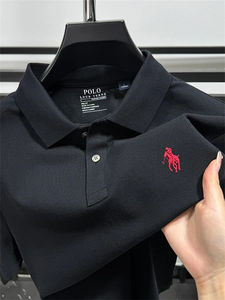 Polo de manga corta de calidad superior para hombre 2025, tela de punto con bordado personalizado, camiseta Polo con patrón sólido - Product Image 4