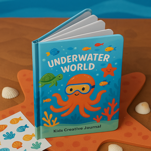 LABON subacqueo World Kids Creative Journal con polpo pesce tartaruga e corallo per il disegno di scrittura e apprendimento divertente - Product Image 5