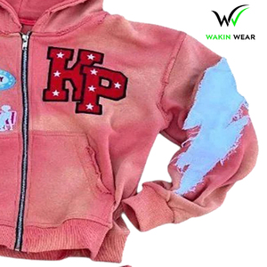 2025 Acid Wash Stone <b>Zip</b> <b>Up</b> Hoodie And Shorts Set Boxy Fit Street Wear 100% Cotton <b>Hoodies</b> & Short Sets - Product Image 4