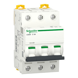 Interruttore Automatico Miniaturizzato SCHNEIDER ELECTRIC IC60H 3P con Curva C 4A A9F84304 - Product Image 1