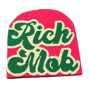 Wholesale in Stock Fashion Thick Knitted Beanie <b>Cap</b> Quality Hip Hop Jacquard Unisex <b>Winter</b> Cuffed Beanies <b>Cap</b> for Sale - Product Image 1