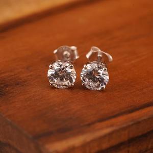Boucles d'oreilles en argent sterling 925 Moissanite Bijoux chrétiens classiques pour cadeau en acier inoxydable - Product Image 4