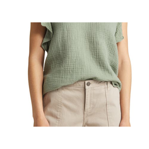 Top in maglia da donna Green Dune con scollo a V e maniche a volant, taglia XS - Product Image 3