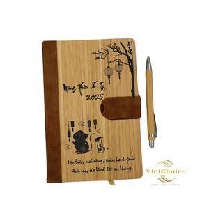 Vietchoice 100% Cuaderno de cubierta de bambú natural Best Seller Papelería de oficina ecológica Fabricación de alta calidad Vietnam - Product Image 6