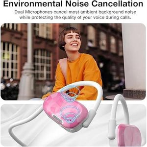 UU000154 Auricolari Sportivi Wireless Bluetooth Bianchi Open Ear con Doppio Microfono e Vera Conduzione Aerea - Product Image 4