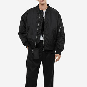 Chaqueta de Béisbol Satinada Personalizada para Hombre, Tejido de Alta Calidad, Color Sólido, Bordado Frontal Personalizado, Invierno - Product Image 2