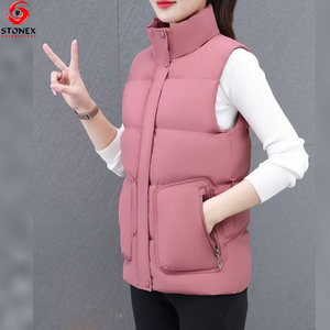 Chaleco Acolchado de Punto Ecológico para Mujer, con Capucha, Cierre de Cremallera, Diseño Cortavientos y Bolsillo - Product Image 3