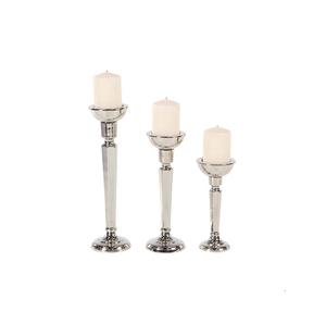 Nickel Plated Aluminum <b>Candle</b> Pillar <b>Set</b> of 3 Wedding Decorative Best Selling <b>Candle</b> Holders for Sale - Product Image 3
