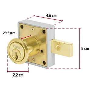HERMEX modello 26 in ottone serratura a chiave Per camera da letto e ufficio 6 unità Per scatola di rame zinco e ferro - Product Image 2